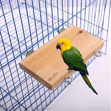 Natural Wood Pet Parrot Perch Stand for Bird Cage??�Small Animals Platform Shelf Paw Grinding Stick Wooden Chewing Toys Cage Playpen Accessories??�Play Exercise Gym Toys for Parakeet Conure Hamster Mouse