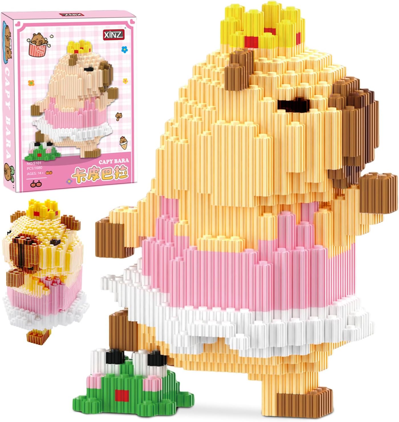 Capybara Building Blocks, 1680 PCS Capybara Mini Building Block Sets, Dancing Capibara Micro Building Blocks, Party Favors Birthday Gifts for Adults