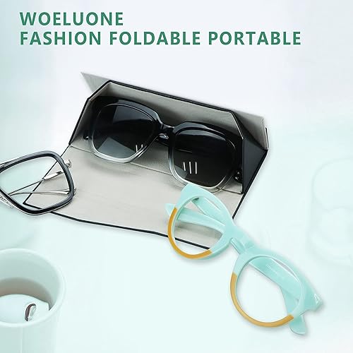 Miniatura 6 de VisionGlobal Paquete de 2 fundas rígidas para lentes con diseño plegable, funda portátil para gafas de sol para protección de lentes, ligera