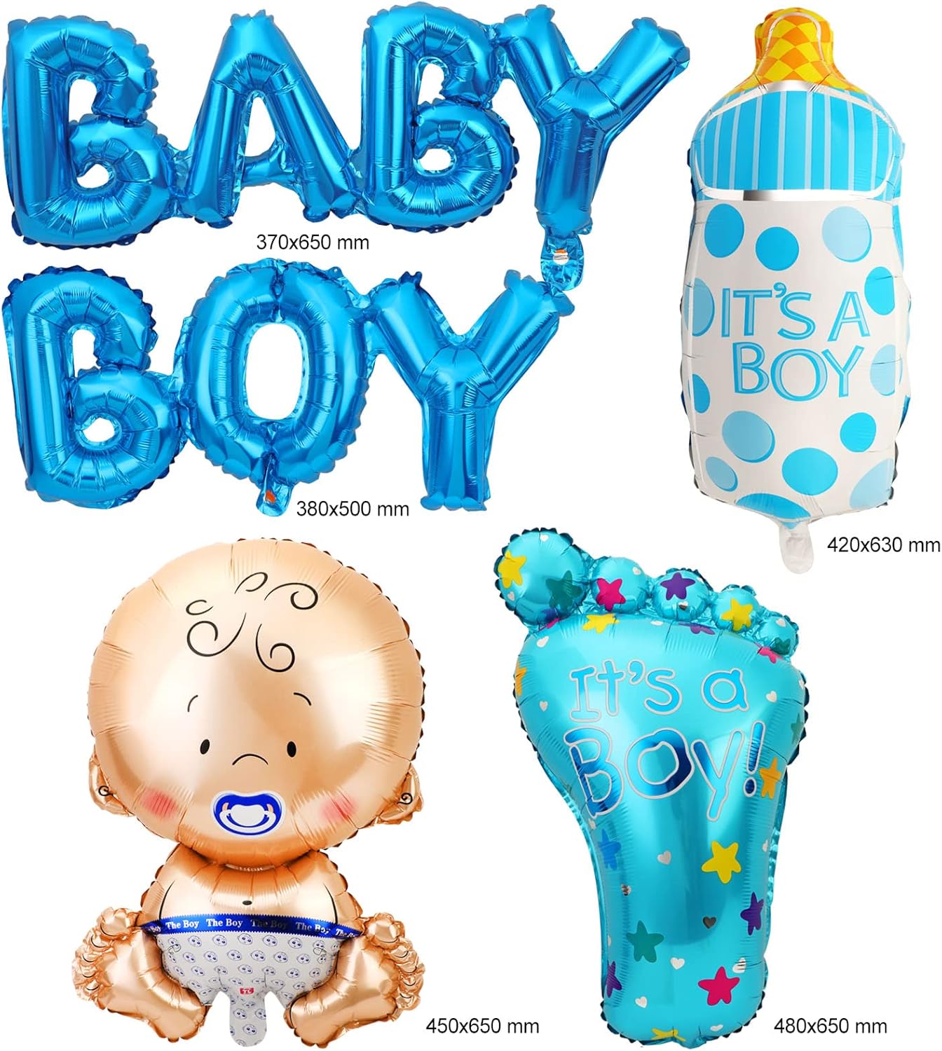 Baby Shower Balloons Decorations Boy – Blue Confetti Balloon Banner It is a Boy Balloons Mummy to Be Sash, Boys Baby in Bloom Gender Reveal Party Decoration