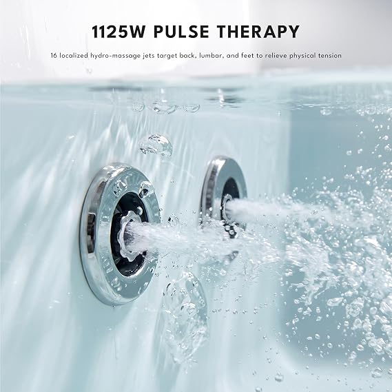 EMPAVA 71 In Jetted Bathtub for 2, Back To Wall Whirlpool Tub with 16 Jets