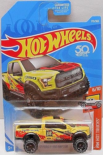 Miniatura 2 de Hot Wheels 2018 50th Anniversary HW Hot Trucks 17 Ford F-150 Raptor 175365 amarillo