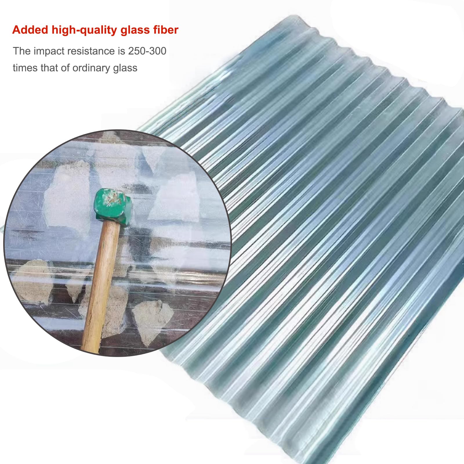 Lastre Ondulate in Fibra, Pannelli di Copertura Trasparenti Resistenti ai Raggi UV, Copertura per tettoia Isolante, Pannelli per tettoia per Serra, 1 mm (0,9x1,4 m/35x55 Pollici, Set da 3)
