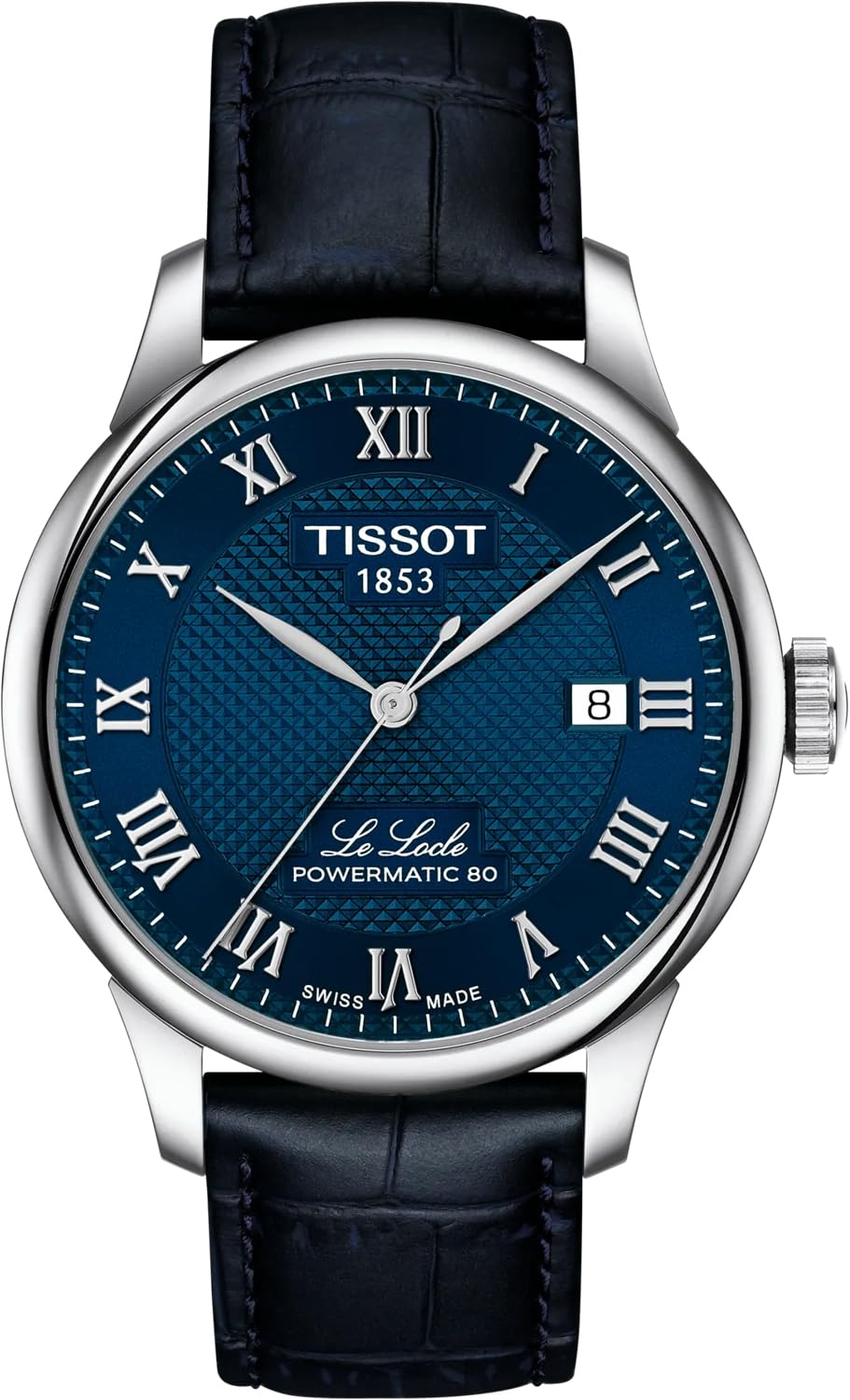 Tissot Le Locle 40 mm, orologio automatico svizzero da uomo, cassa in acciaio inox, quadrante blu navy con diamanti, T0064071604300