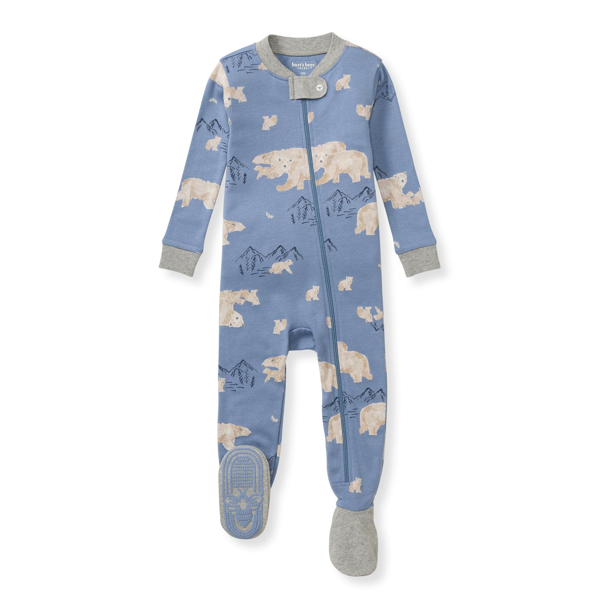 Burt's Bees Baby baby-boys Sleeper Pjs, 100% Organic Cotton, One-piece Footie, Zip Up Jumpsuit, Snug Fit Pajamas