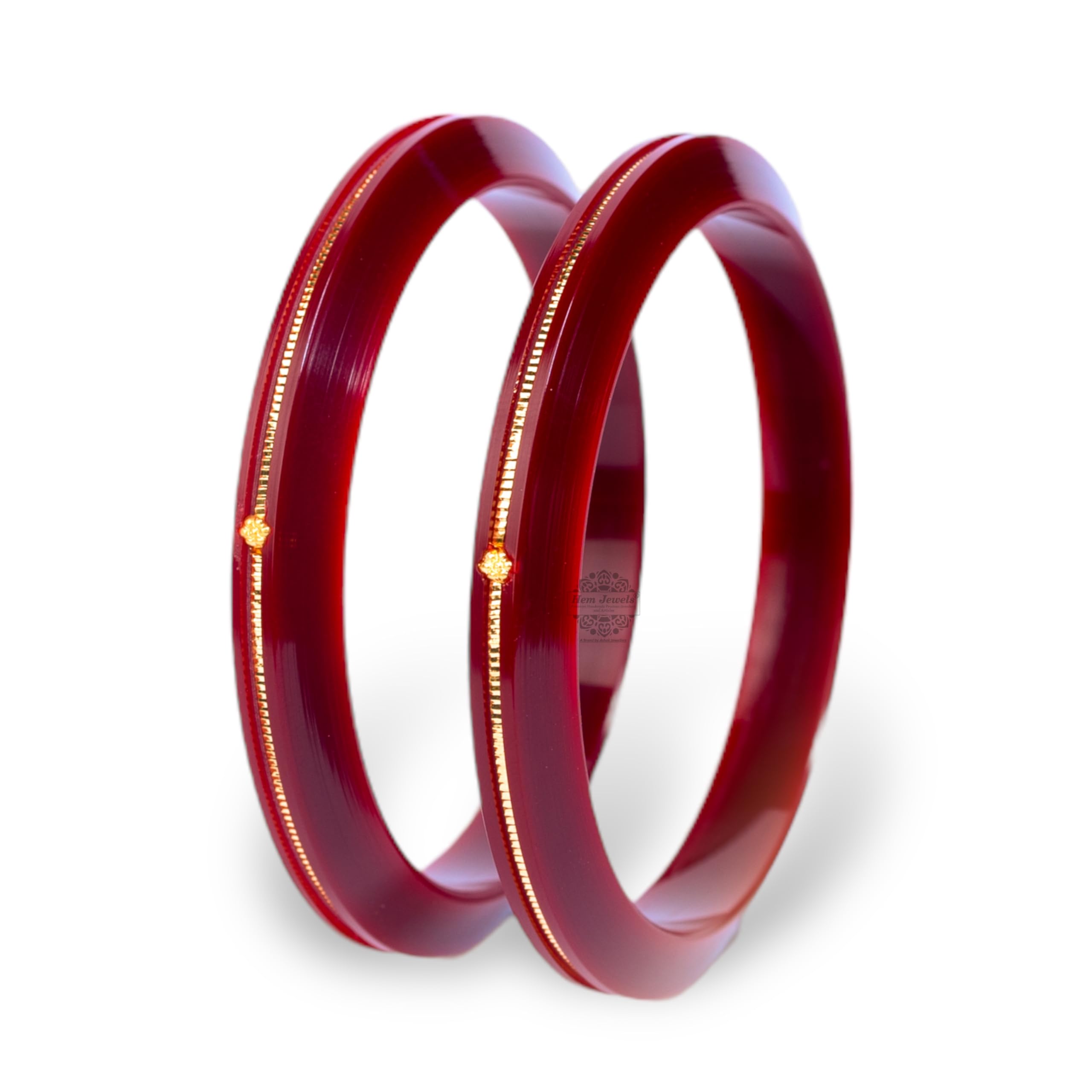 Hem Jewels by Ashok Jewellers 22kt (916) Yellow Gold Pola Bangles/Gold Handmade Chudi/Wedding Chooda for Women with Purity Certificate (Set of 2pcs, 6mm Broad) - MAROON (2.8 Aani) (B0CSDWJ8SG) Amazon Price History, Amazon Price Tracker