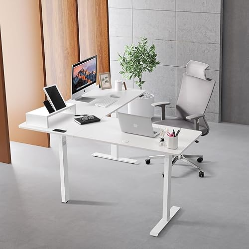 Miniatura 2 de UNICOO - Escritorio eléctrico de altura ajustable con triple motor en forma de L escritorio de esquina de computadora escritorio de juegos en casa