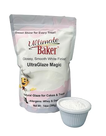 Ultimate Baker UltraGlaze Powder 14oz All-Natural Mirror Glaze for Cakes, Donuts, Pastries & Desserts Tapioca-Based, Gluten-Free, Ready-to-Use Baking Essential Magic