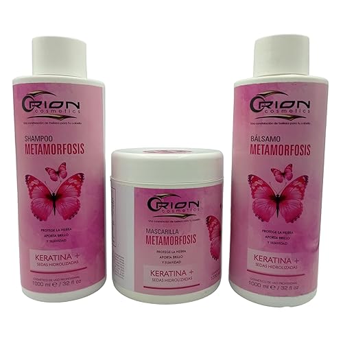 Kit purificador de metamorfosis de 3 pasos - Champú - Máscara - Acondicionador - brilla - suaviza - protege - elimina - hidrata - restaura - nutre -