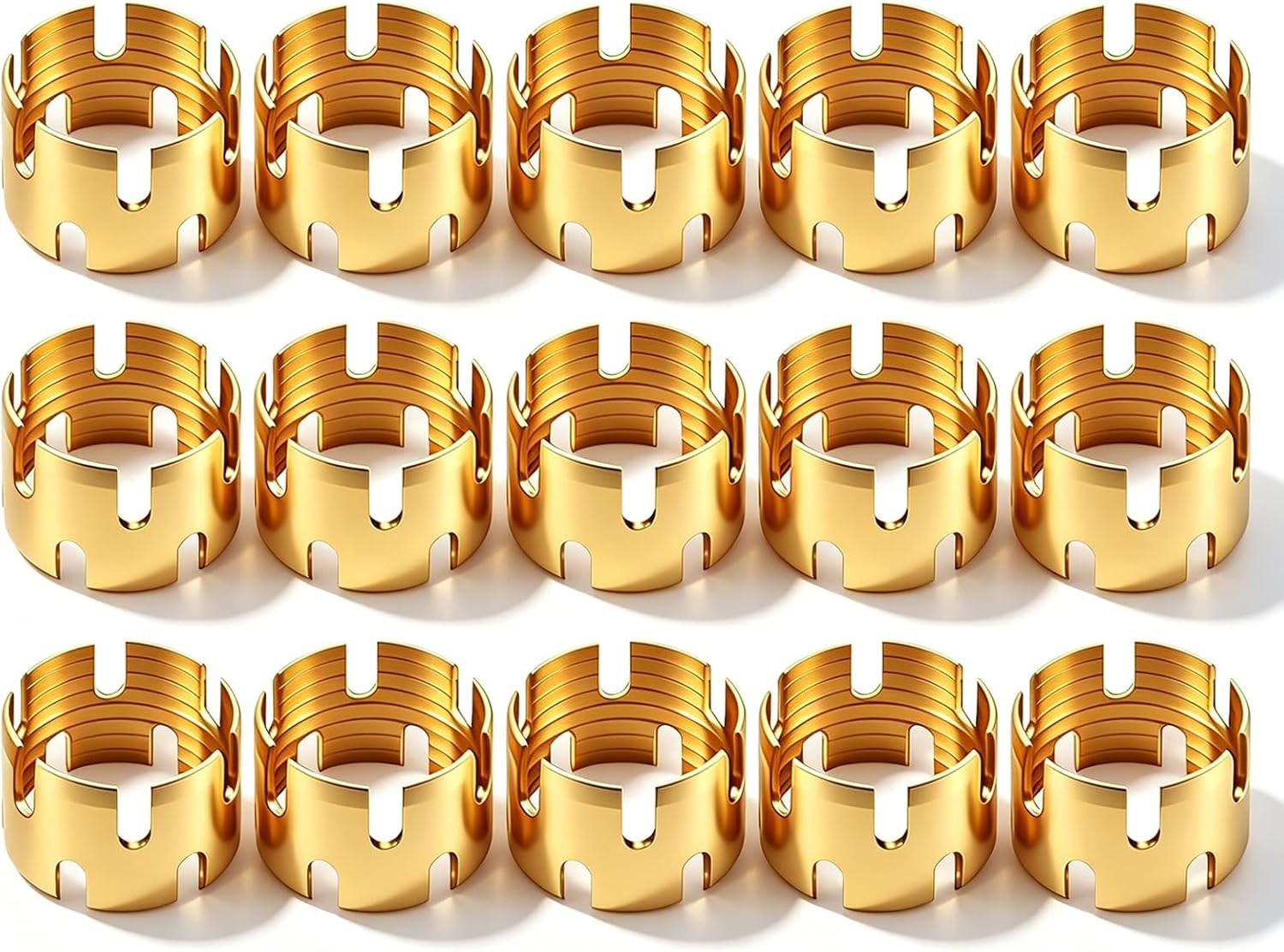 3/8" Brass DOT Air Brake Sleeve Tube, 15PCS 3/8 Inch Air Brake Hose End Fitting Repair Sleeve Tube for Truck Trailer Air Braking System