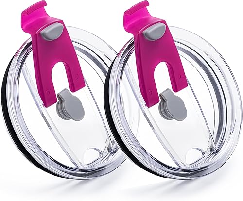 Miniatura 10 de Tapas de repuesto para vaso de 20 onzas, tapa resistente a salpicaduras para Yeti Rambler, BJPKPK y más, apto para popotes, sin BPA (rojo)