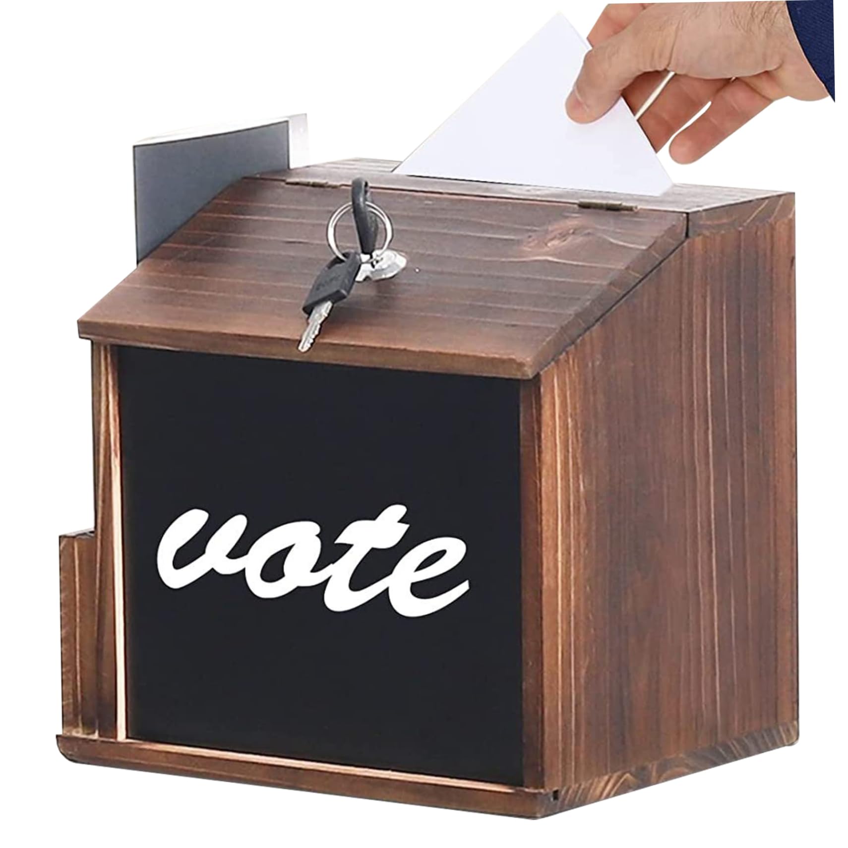 Tips Box With Key Lockable Money Box Flexzion Wooden Lockable Suggestion Box With Key ...