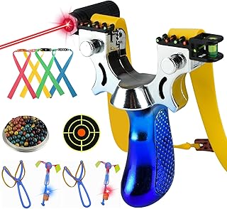 Slingshot,Laser Sling Shot,Shooting and Hunting Slingshots with Rubber Band, Ammo,Target Paper Set,Outdoor Party Catapult Game Favorite Collectible for Adult