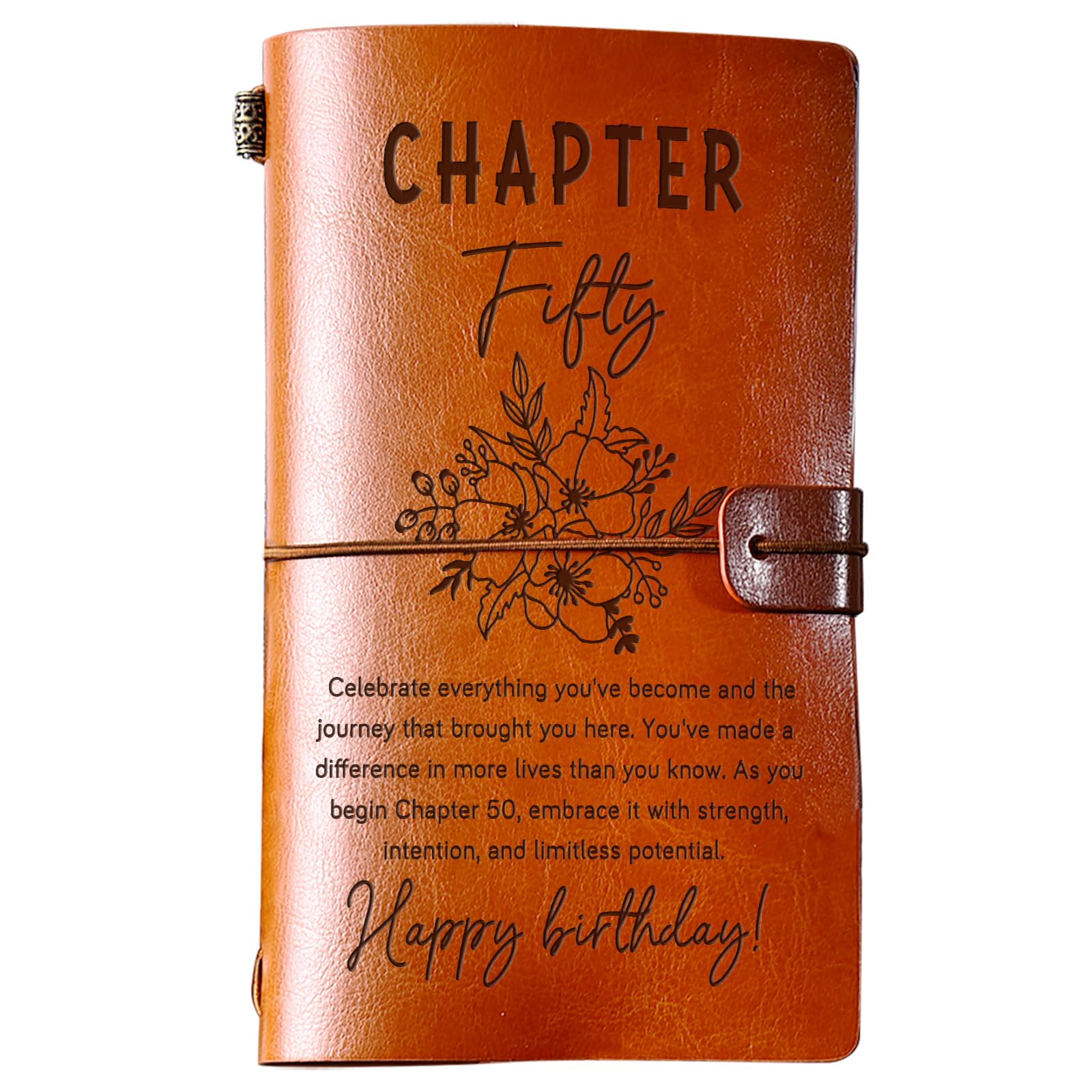 PRSTENLY 50th Birthday Gifts for Women, 140 Page Refillable Leather Journal