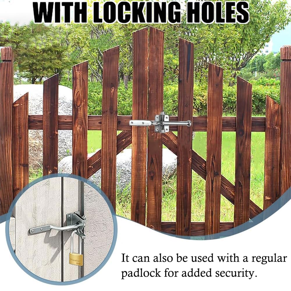 Litensh Self Locking Gate Latch, Automatic Gravity Lever, Door Latches, Garden Gate Lock, Stainless Steel Fence Lock - Image 4