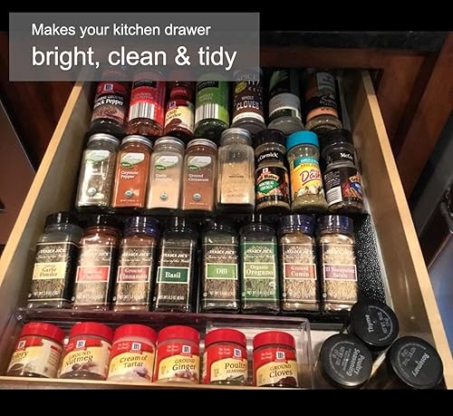 Miniatura 4 de Artibear Organizador expandible para cajones de especias para armarios de cocina de 8 a 16 pulgadas, juego de 6