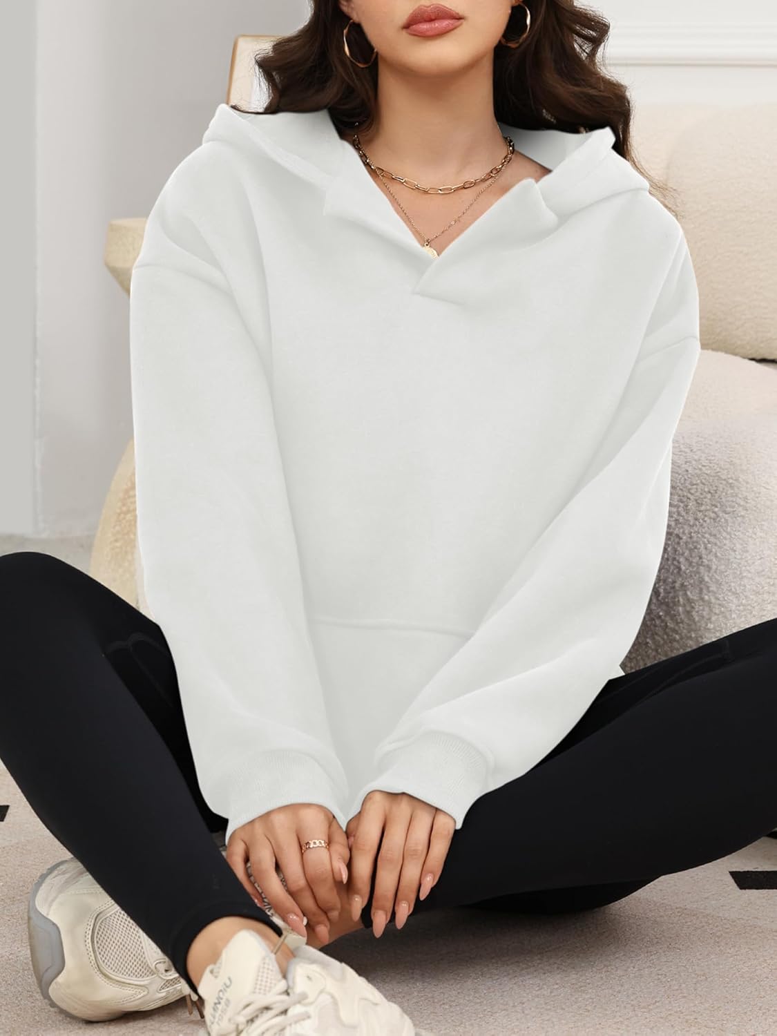 Elesomo Women's Sweatshirts Long Sleeve Hoodies Fleece Sweater Pullover Fall Outfits with Pocket - Image 2