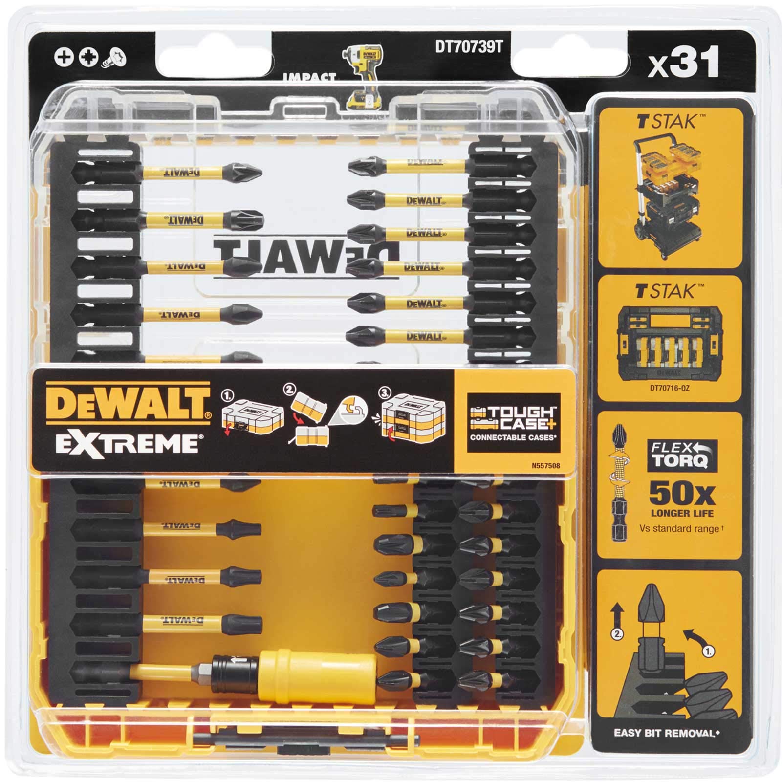 DeWalt Juego de 31 puntas de destornillador FlexTorq en ToughCase