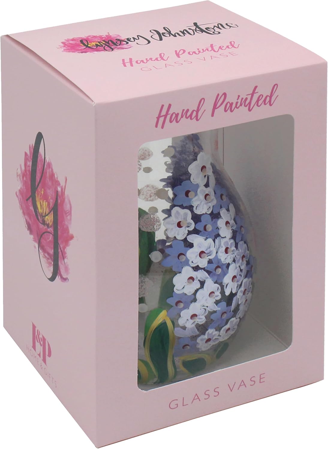 Lesser & Pavey Lynsey Johnstone Pink Lilies Vase for Flowers & Home Decor | Ideal Flower Vase Gift for Women & Men | Small Vase & Large Vase for All Types of Home | Lovely Vases for Décor