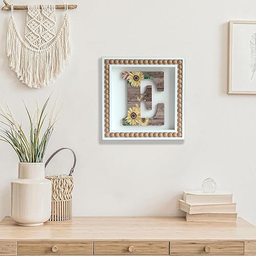 Miniatura 10 de COLLECTIVE HOME - Letreros de pared con monograma, girasol decorativo con cuentas, letras personalizadas para decoración de pared, letreros del