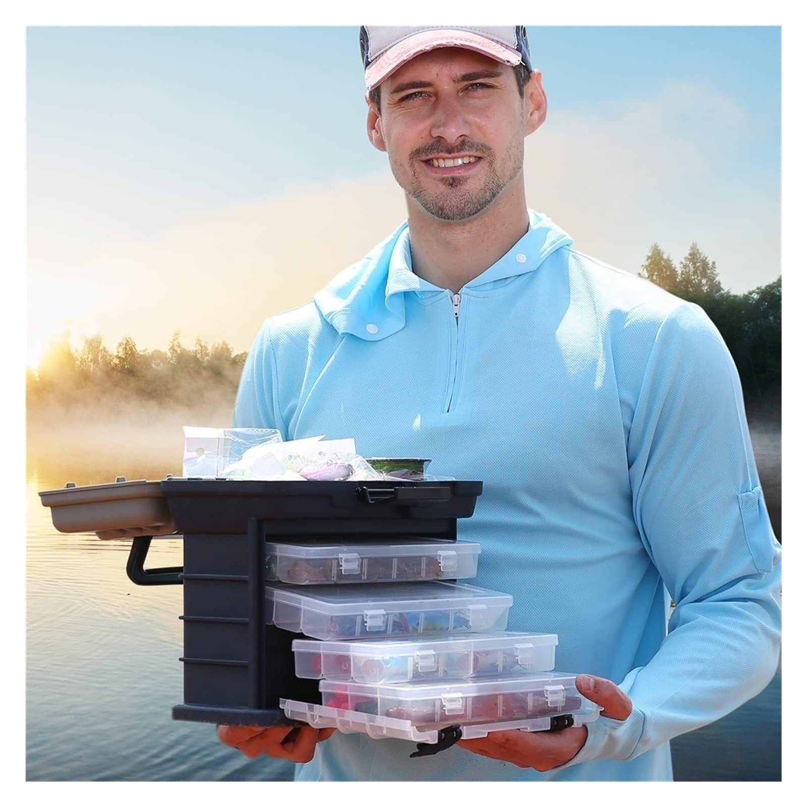 Fishing Walizka Skrzynka Wędkarska Przenośny Zestaw Sprzętu Wędkarskiego Skrzynek Wędkarskich Skrzynka Do Przechowywania Przynęty Odpowiednia Łowienia Na Łodzi Głębinowej Tackle Box