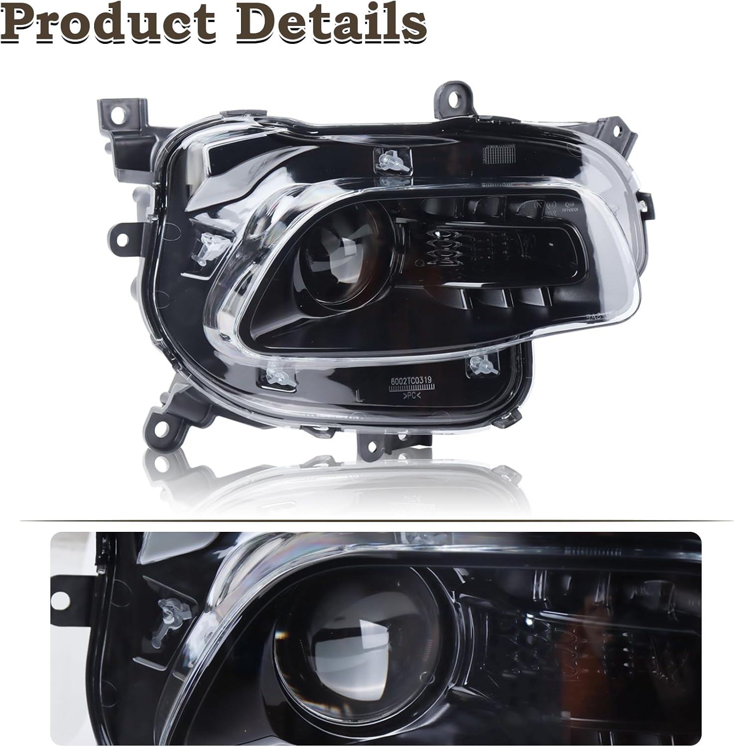 Right Passenger Side Halogen Headlight Accessories Compatible for 2014-2018 Jeep Cherokee With Bulbs RH Head lamp Assembly 61802846AE CH2503249