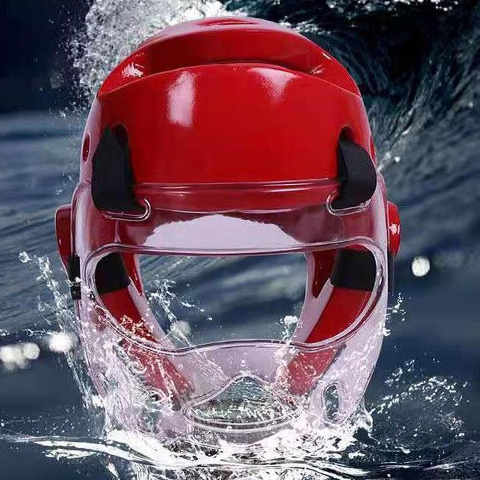 Boks Headgear, Kickboxing Helmet, Mma Face Protector, amortyzujące wstrząsy regulowane dopasowanie czarne średnie do treningu sparingowego sztuk walki, 1 sztuka