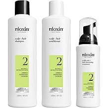 NIOXIN Scalp + Hair Thickening System Kits | For Natural, Colored, &amp; Damaged Hair with Light to Progressed Thinning | Strengthen &amp; Boost Hair Density with Niacinamide &amp; Biotin | 1 Month Supply