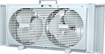 UNIWARE 9" Portable Twin Window Fan w/ 2 Speed Dial Control w/ETL