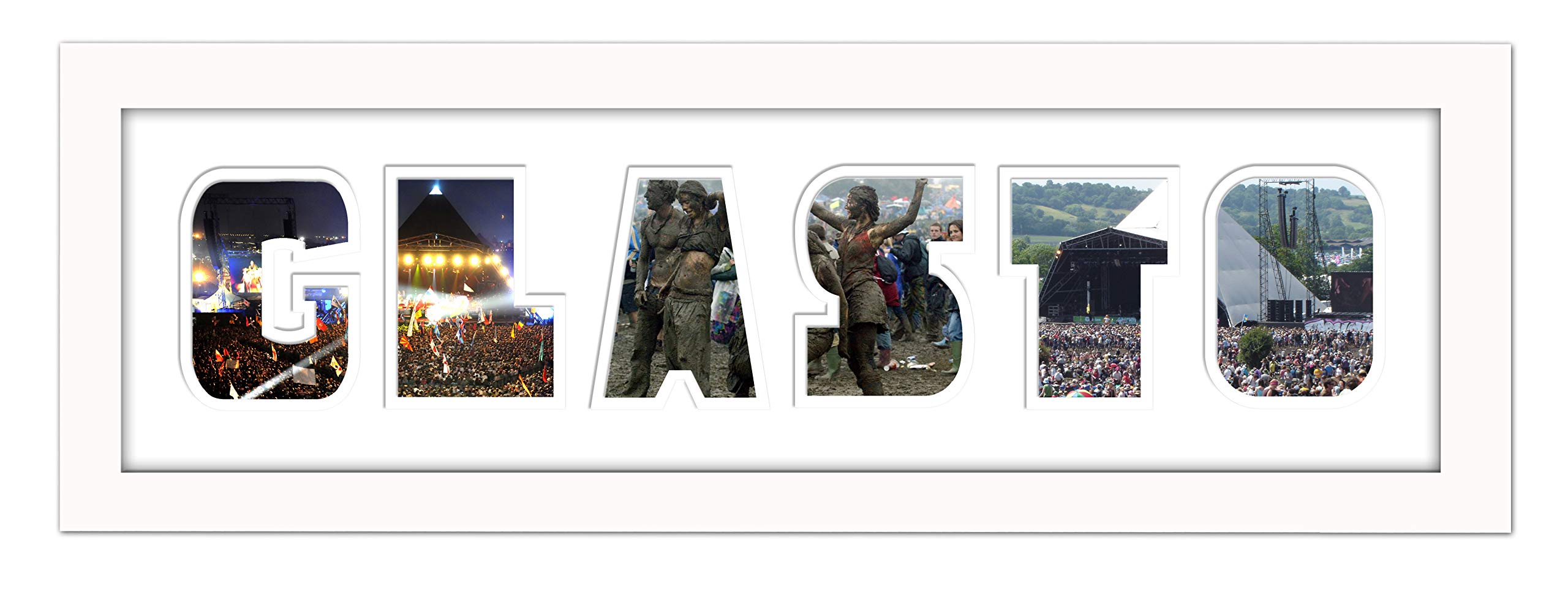 Photos In A Word White Finish Frame White Mount White Inside Glastonbury Music Festival Glasto Photo Frame Name Frame Word Frame (White Finish Frame White Mount White Inside)