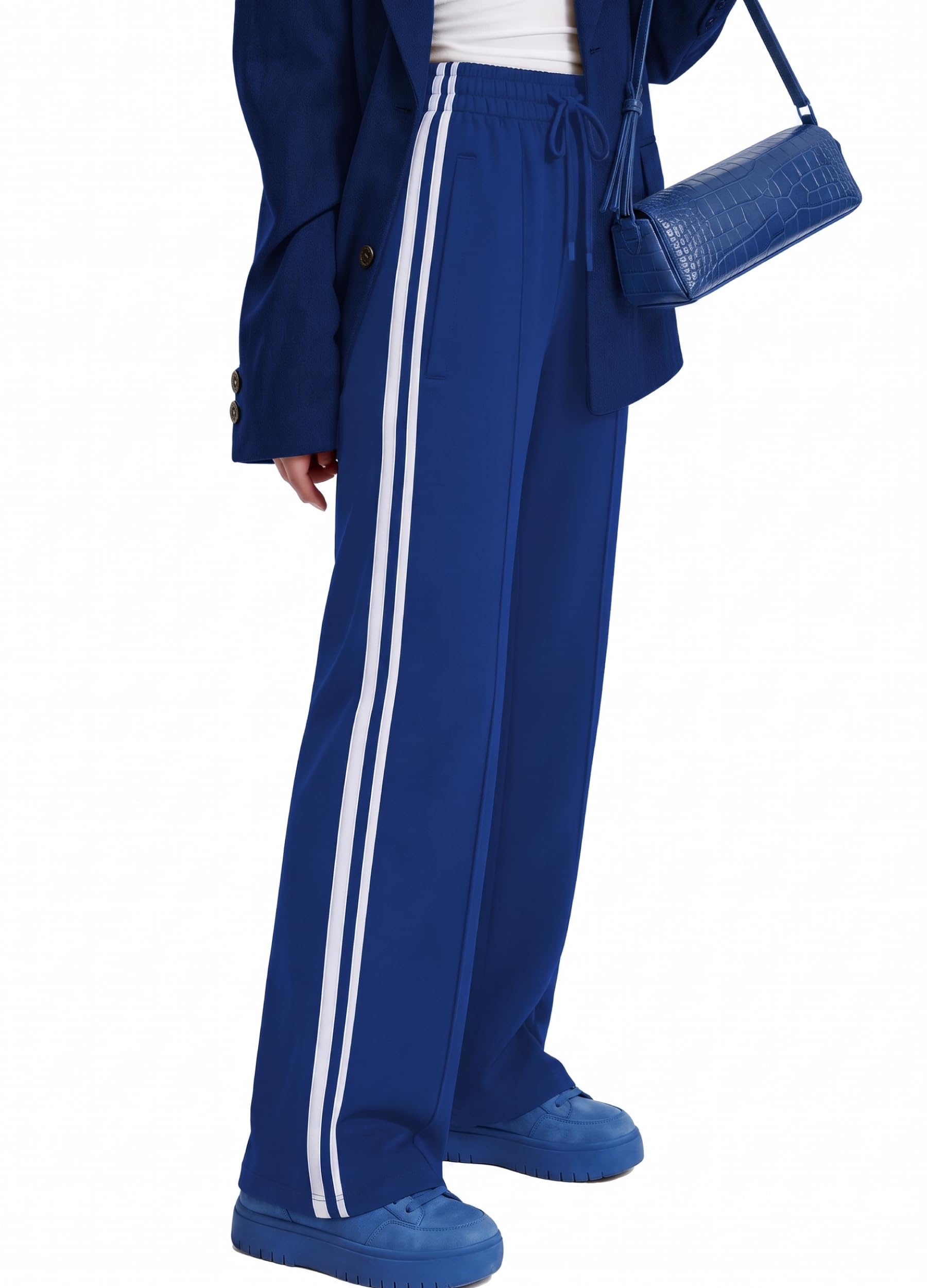 SAFORT Damen 71cm/76cm/81cm/86cm Jogginghose aus Baumwolle Sporthose weit Damen Freizeithose Sweathose Baggy mit Taschen für Alltag Causal