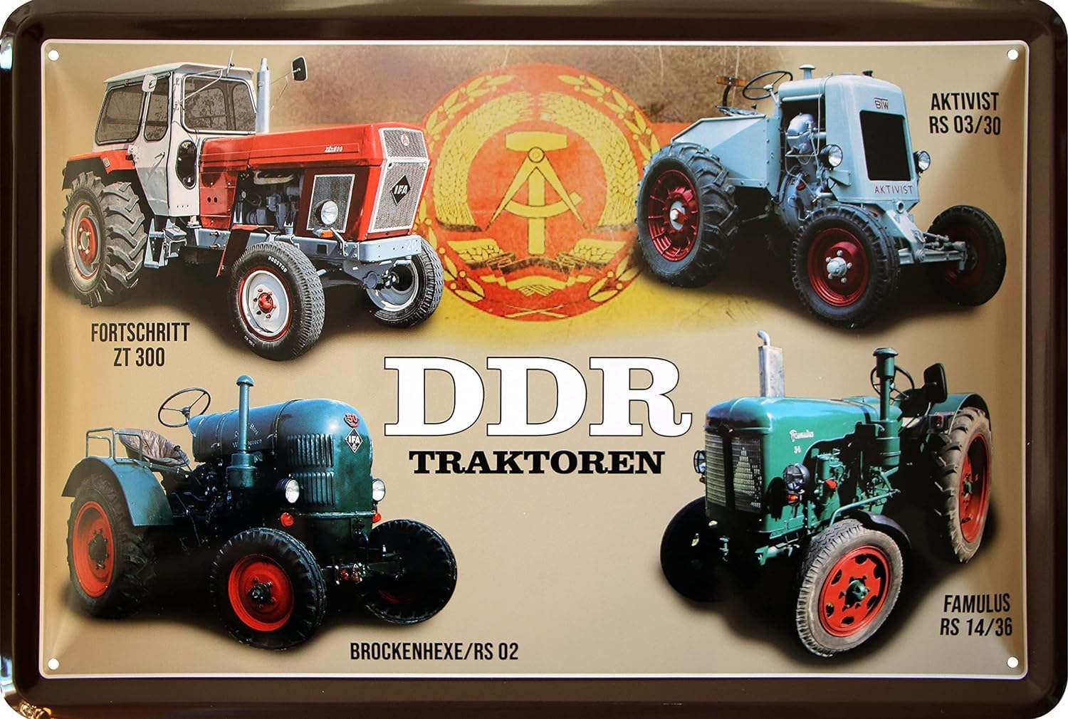 Amazon.de: WOGEKA ART Retro Blechschild - DDR TRAKTOREN- ZT300