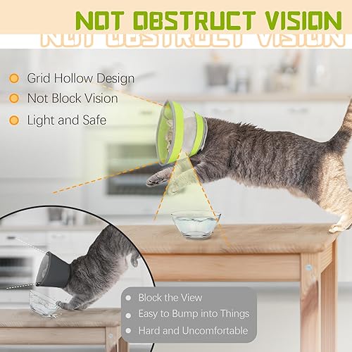 Miniatura 5 de Cono de gato, collar de cono de gato transpirable suave, cono ajustable para gatos para dejar de lamer, cono de cuello resistente al agua para gatos