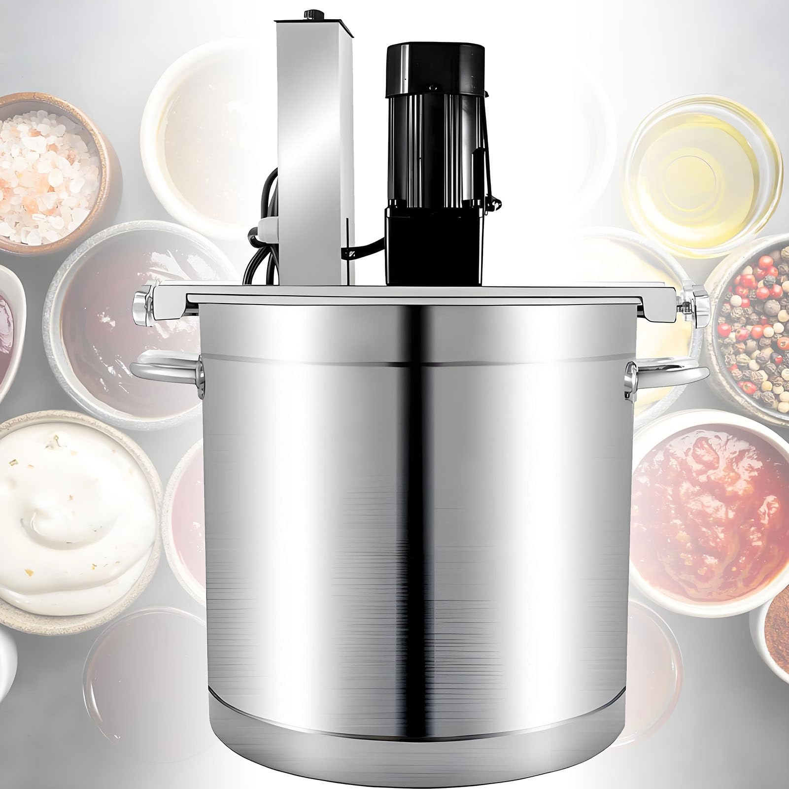 SHENGSHIYU Commercial Electric Mixer for Jam and Sauce,20L/25L/40L/60L/85L,Even Stirring,Automatic Stirrer for Cooking Ketchup,Salad Dressing,Jam,Meat Sauce,Mixed Seasoning Sauces 25L