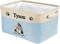 Vista 13 de Cesta de almacenamiento plegable personalizada con divertido perro Shih Tzu, plegable de tela resistente para juguetes para mascotas, cubo con asas