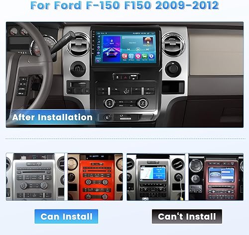 Miniatura 2 de Roinvou 2G+64G Radio de coche para Ford F150 F-150 2009 2010 2011 2012 con Carplay inalámbricoAndroid Auto, pantalla táctil de 9 pulgadas para F150