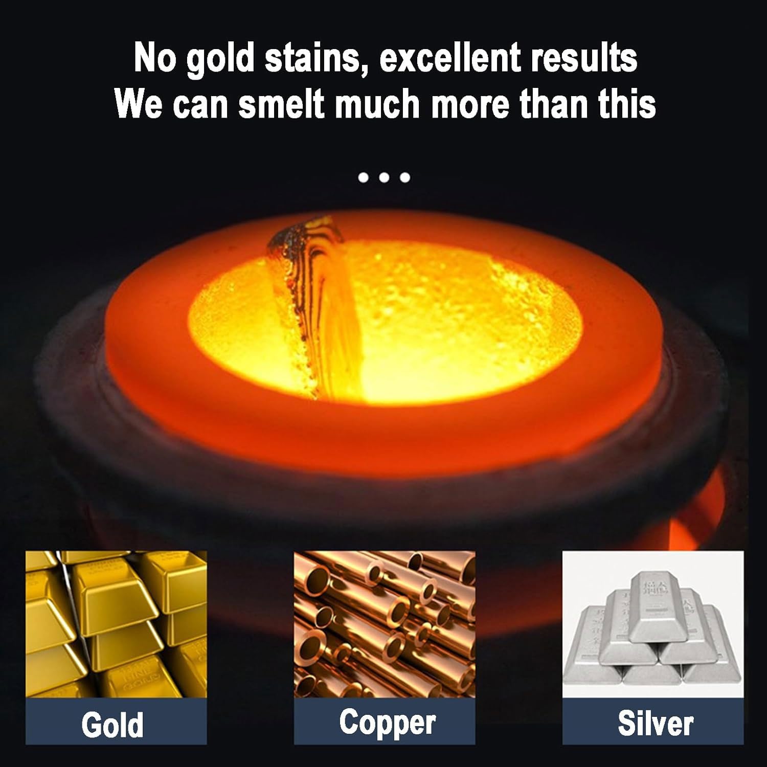 TBLOTYD Gold Melting Furnace,Smelter Casting Refining Kiln Tools, Precise Temperature Control& Dual Handle Design, Metal Foundry Furnace Kit, for Casting Precious Metals