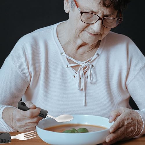 Miniatura 6 de Adaptive Utensils Set Weighted Utensils for Neurological Dysfunction and Elderly, Stainless Steel Fork, Knife, Spoon