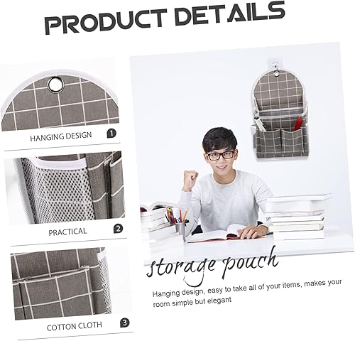Miniatura 4 de Cabilock Bolsa de almacenamiento montada en la pared, bolsillo para archivos, bolsa de almacenamiento colgante, bolsa colgante de mesita de noche,