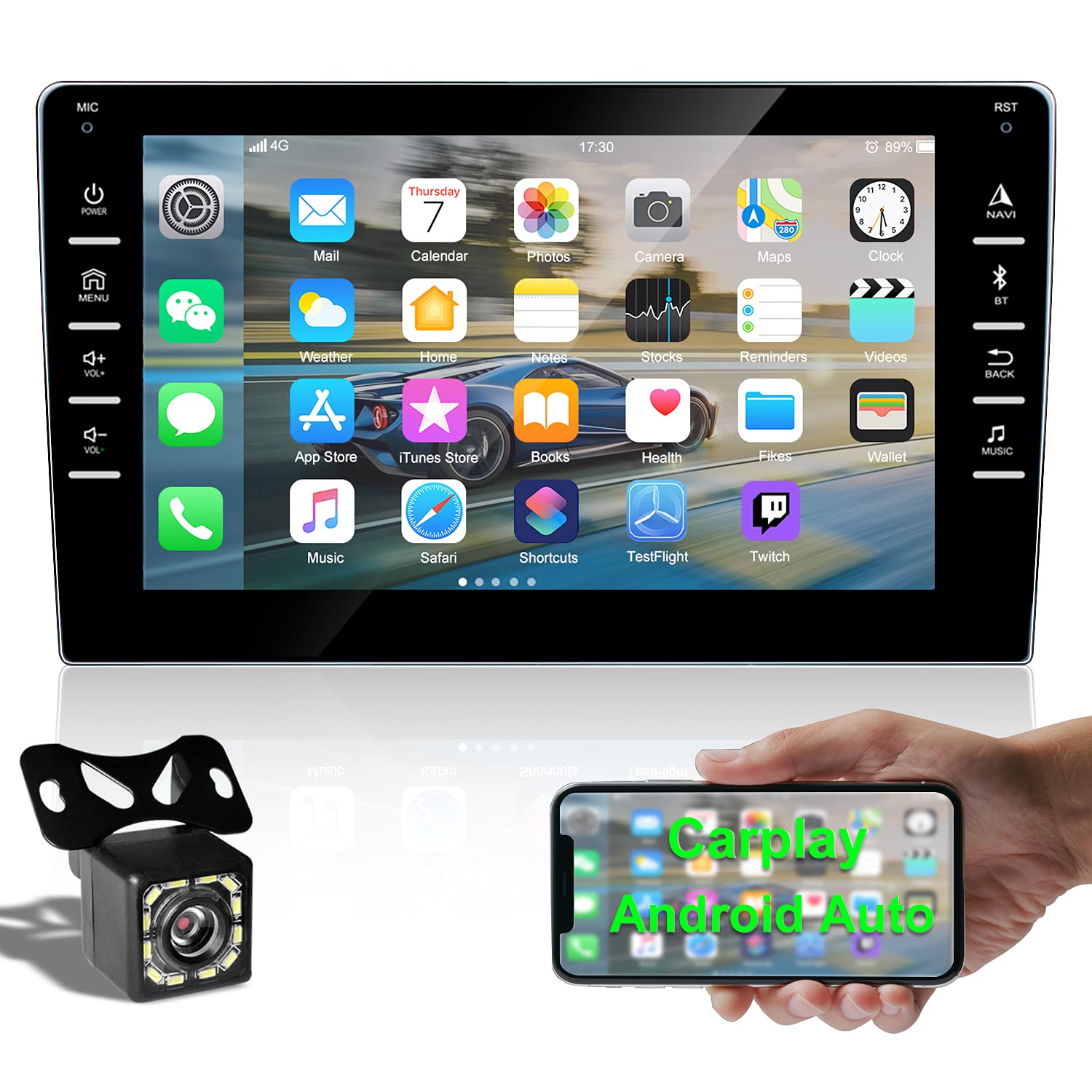 Buy Henstar Double Din Car Stereo Compatible with Apple CarPlay and Android Auto,2021 New 8 Inch