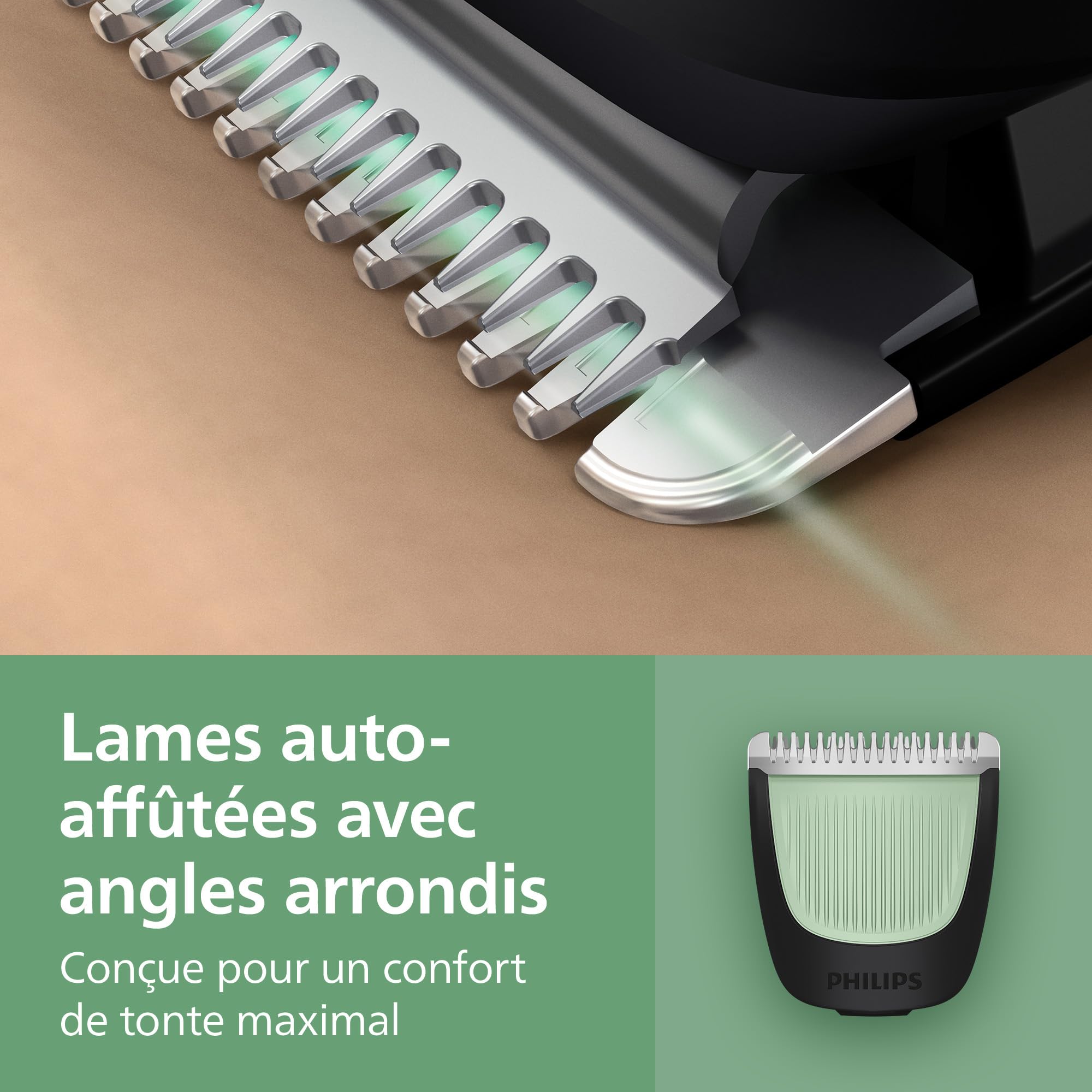 Philips Multigroom série 3000 Tondeuse tout-en-un 9 accessoires barbe cheveux corps Lames auto-affûtées 12 hauteurs coupe MG3946/15