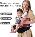 Baby Carrier with Hip Seat, 6-in-1 Baby Carrier Newborn to Toddler for Active Babies, Detachable Hands-Free Infant Carrier for 7-44lbs, All Seasons Toddler Carrier (Black)