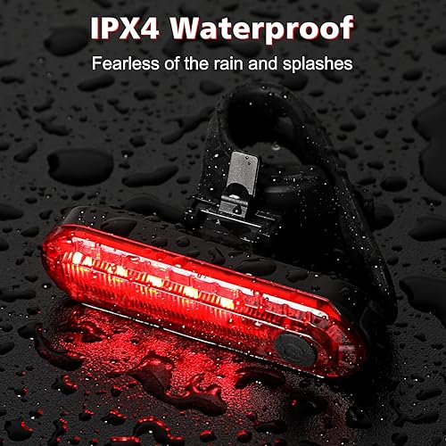 Miniatura 5 de Ascher Paquete de 2 luces LED recargables por USB, linterna de seguridad para ciclismo, 4 opciones de modo de luz para adultos, niños, hombres,