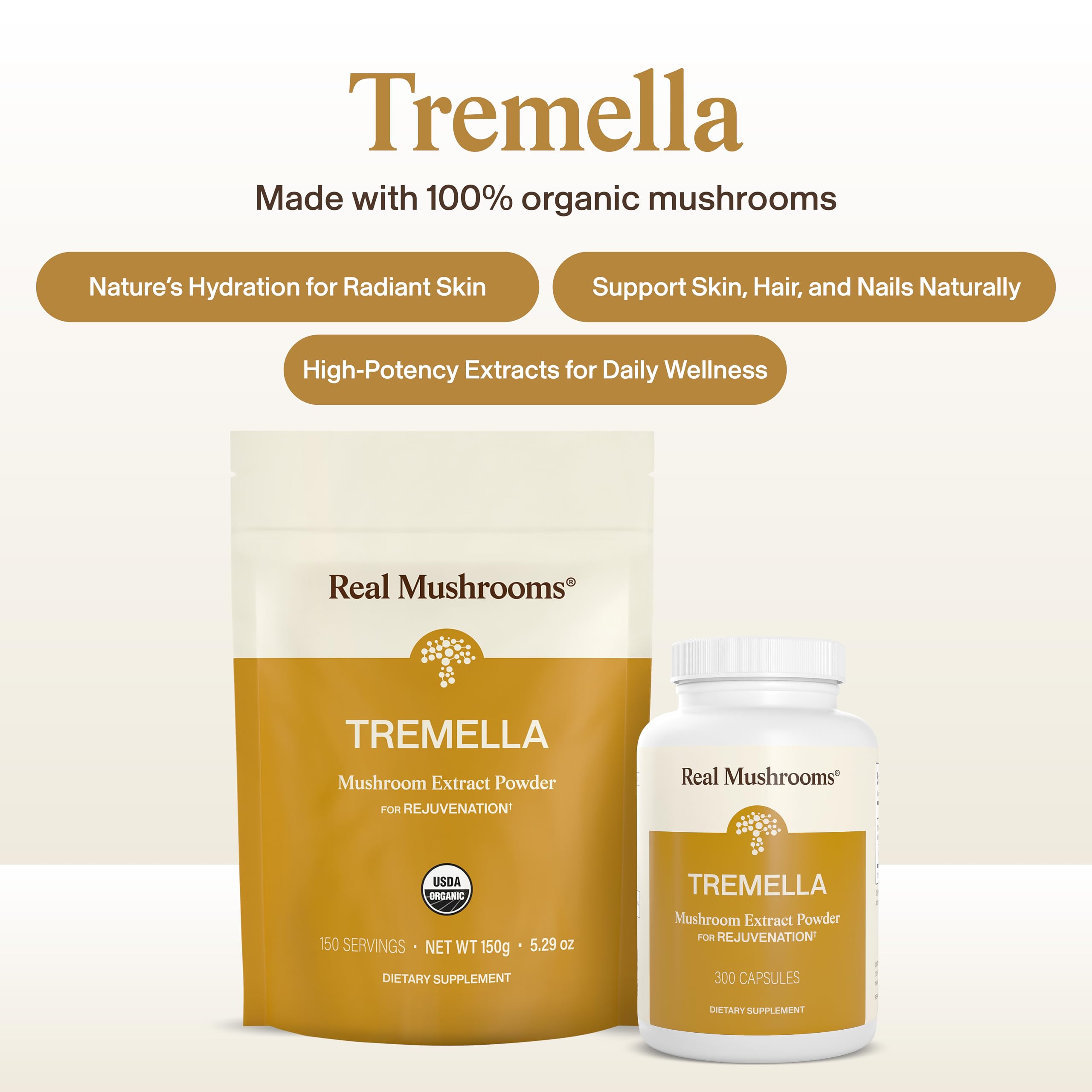 Real Mushrooms Organic Tremella Powder from Fruiting Body, 150 Servings — Amazon image 3