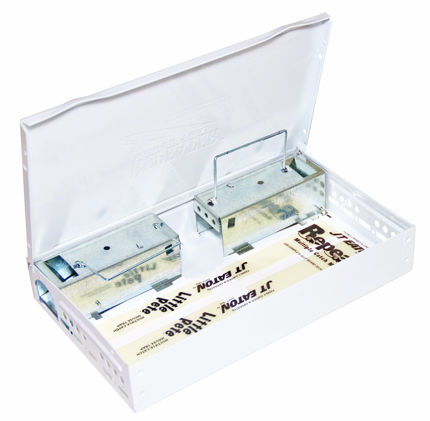 JT EatonSpeedy Clean Repeater Multiple Catch Mouse Trap with Removable Ramps, White Powder Coat, Pack of 12