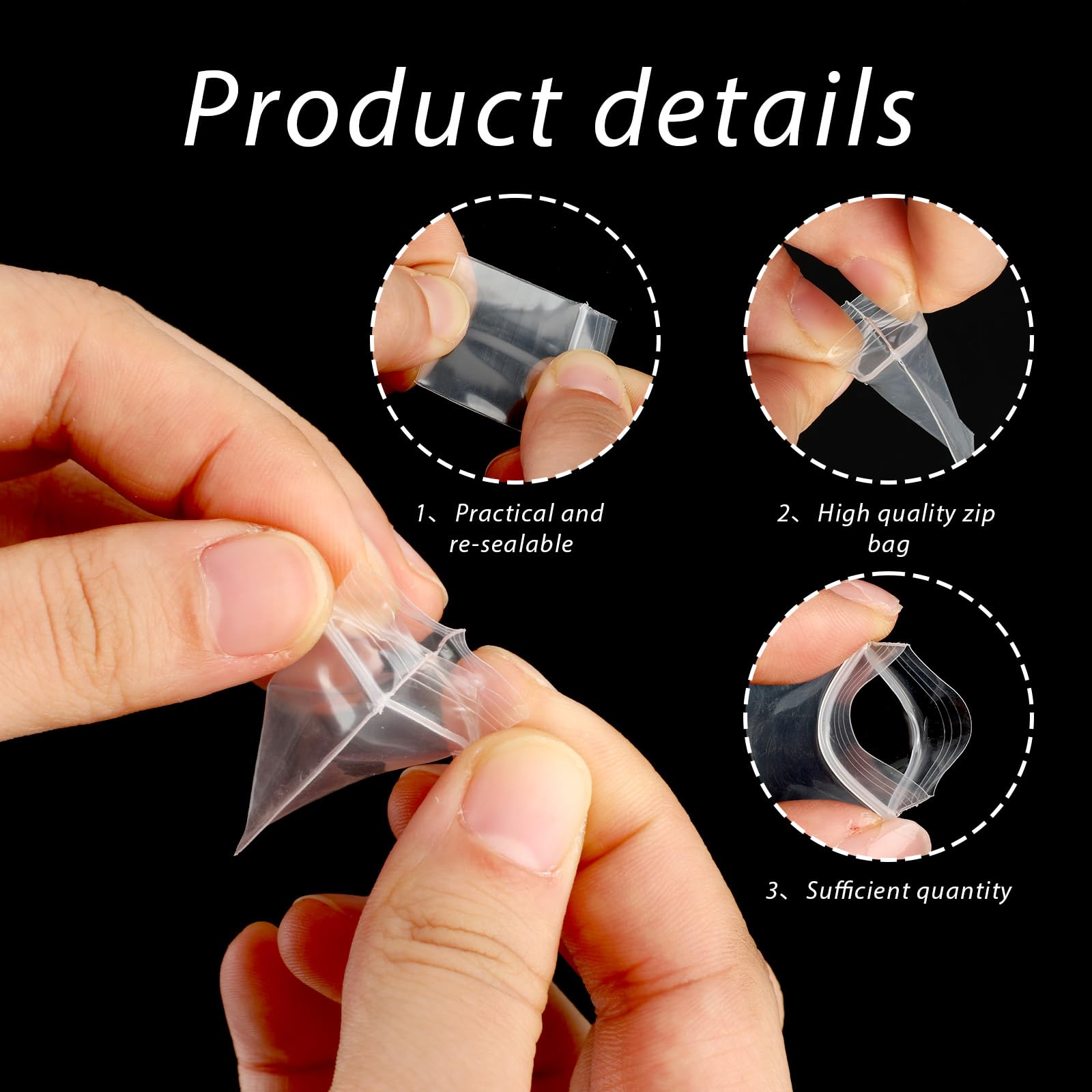 Sacchetti Con Chiusura A Pressione Sacchetti Con Cerniera 100 Pezzi - 15x20 Cm, 50 Micron, Richiudibili Sacchetti Plastica - Foto 3