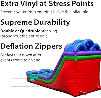 Vista 5 de TentandTable Tobogán acuático inflable de doble carril para niños y adultos, diversión acuática gigante de grado comercial, incluye soplador de aire