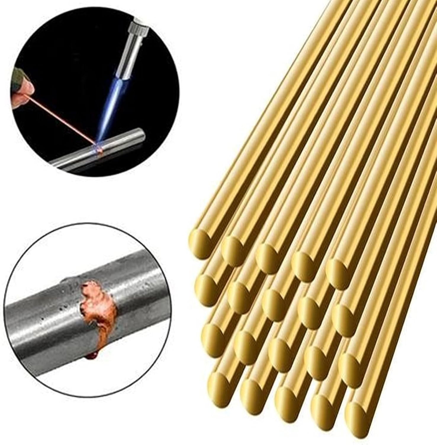 1.6mm Brass Welding Wire Electrode Soldering Rod Welding Wire Bronze No Need Solder Powder，Brass Welding Wire Electrode (Color : 20PCS-1.6MM)