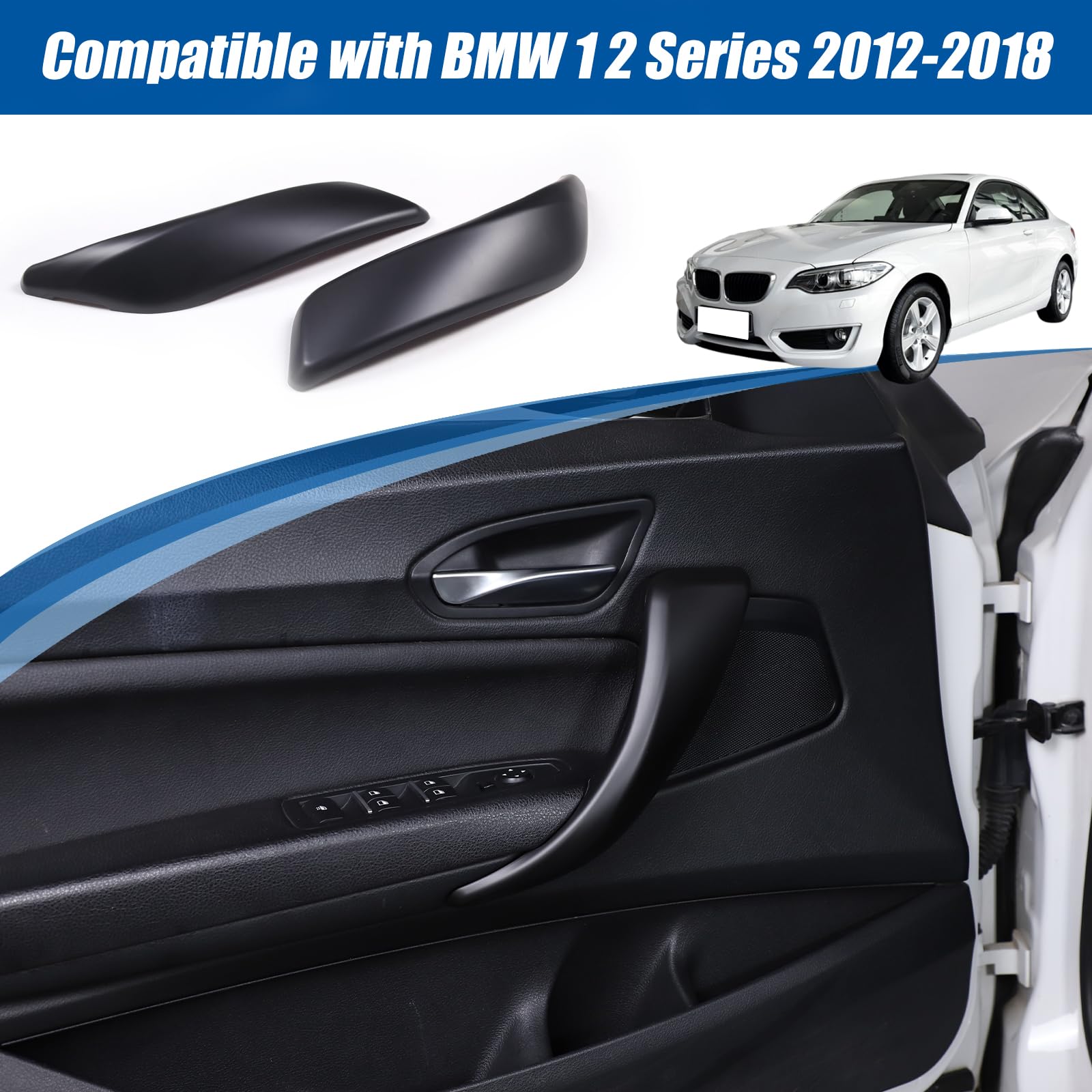 Per serie 1 2 serie F20 F21 F22 F23 2012-2018 Maniglia Interna Auto Porta Copertura Interna Accessori (nero opaco)