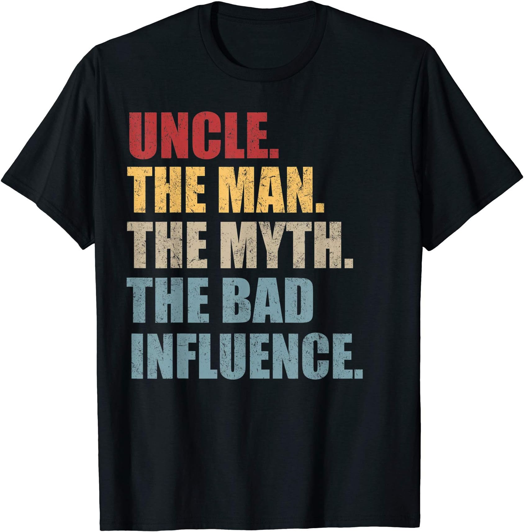 Vintage Funny Family Shirts Co.Vintage Fun Uncle Man Myth Bad Influence Funny T-ShirtOEKO-TEX STANDARD 100